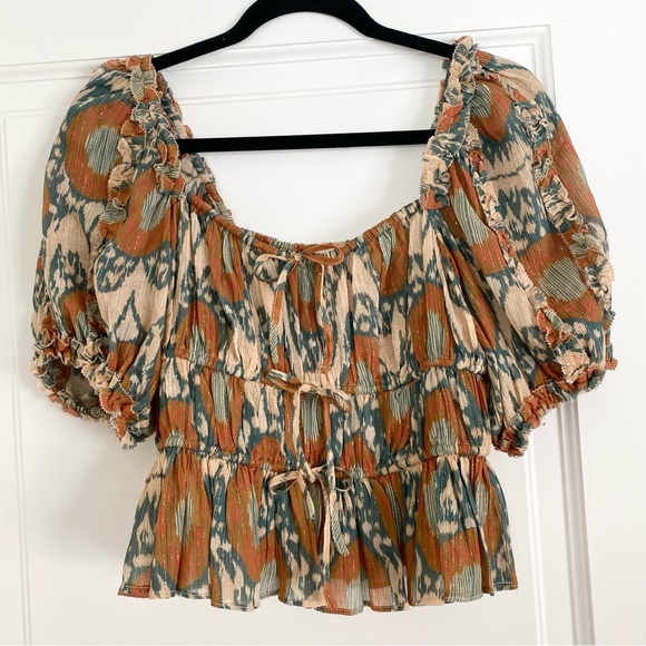 Ulla Johnson Medha Puff Sleeve Blouse in Nimbus (4) - Picture 5 of 7